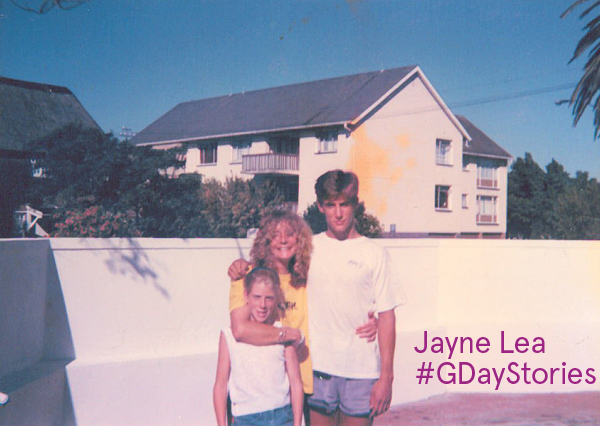 Jayne Lea with her mother and brother